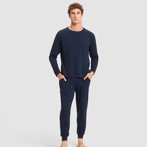 Cozy Earth Men's Brushed Bamboo Navy Lounge/Jogger Set